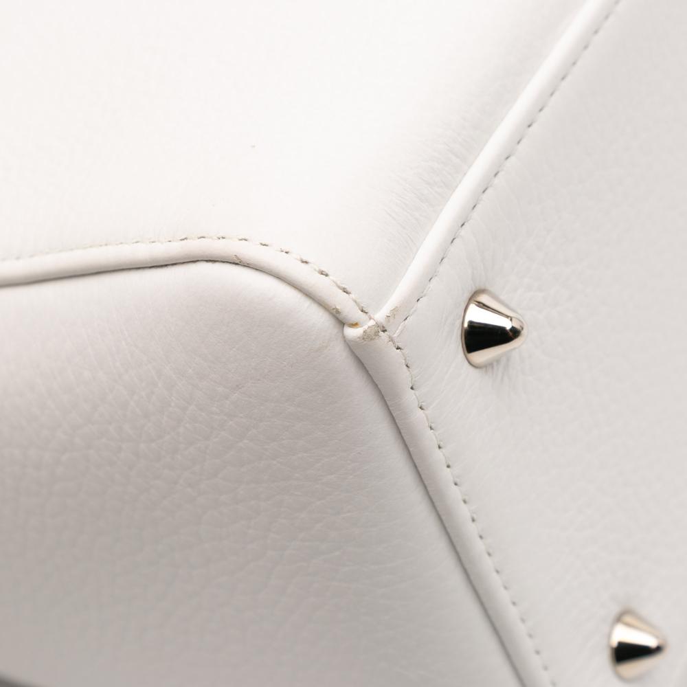 Christian Dior B Dior White Goatskin Leather Medium Deerskin Floral Printed Lady Dior Italy