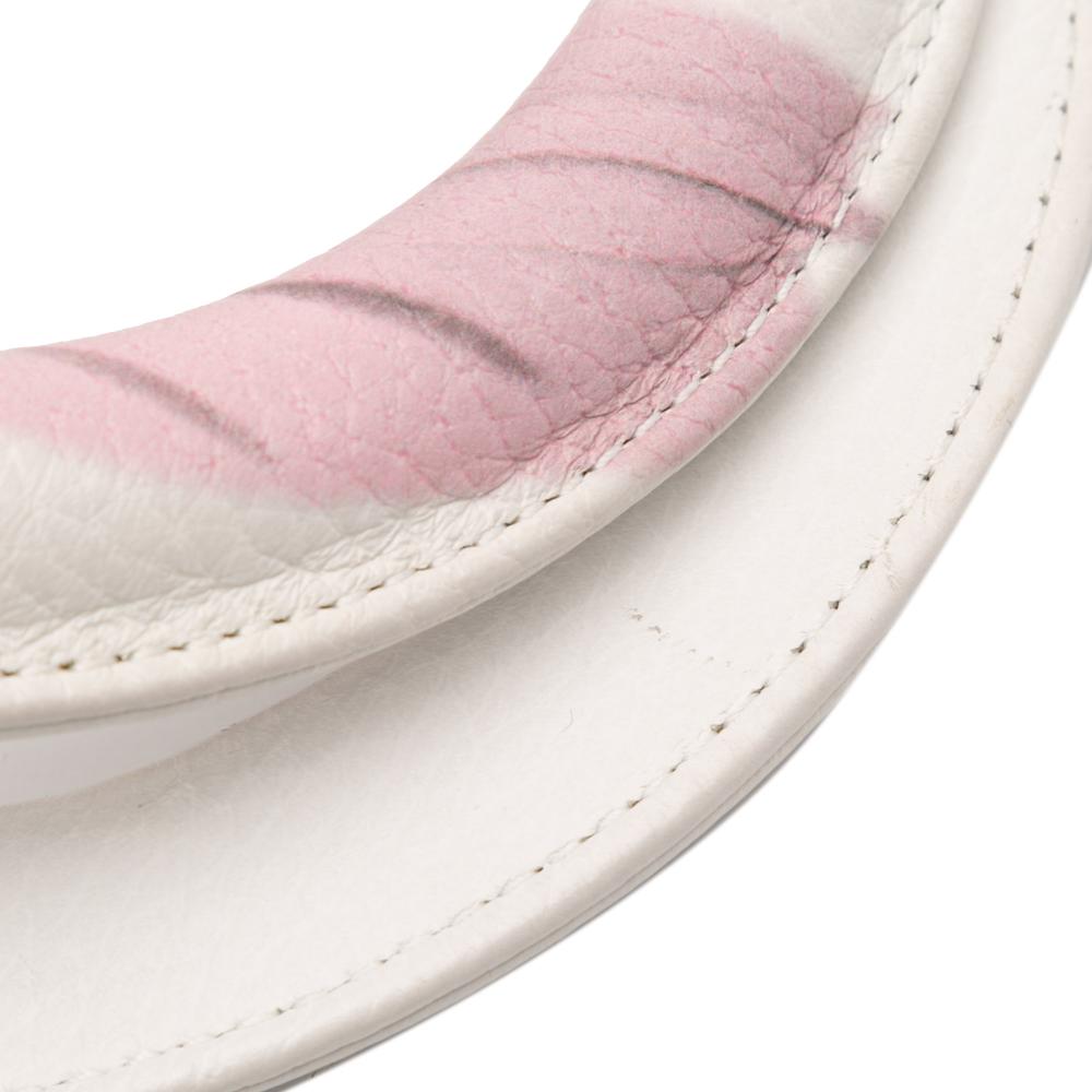 Christian Dior B Dior White Goatskin Leather Medium Deerskin Floral Printed Lady Dior Italy