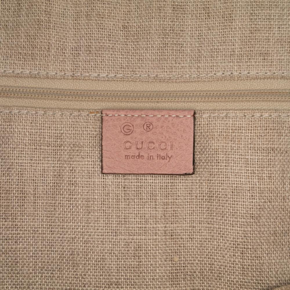 Gucci B Gucci Pink Salmon Calf Leather Small Dollar skin GG Charm Dome Satchel Italy