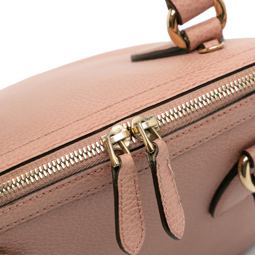 Gucci B Gucci Pink Salmon Calf Leather Small Dollar skin GG Charm Dome Satchel Italy