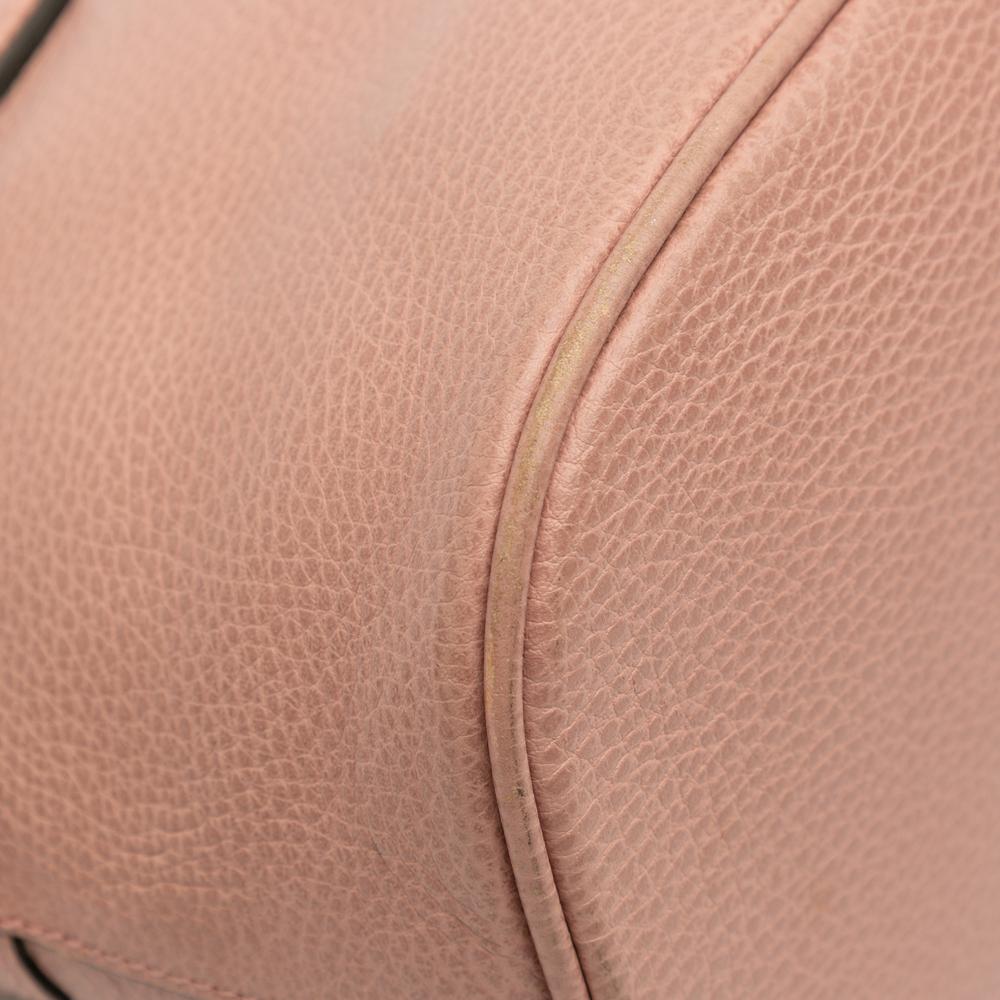 Gucci B Gucci Pink Salmon Calf Leather Small Dollar skin GG Charm Dome Satchel Italy