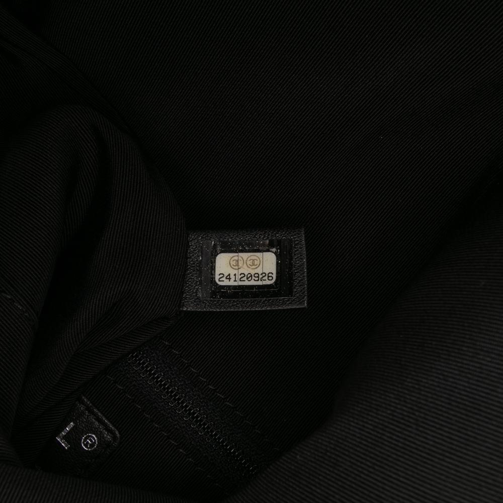 Chanel AB Chanel Black Lambskin Leather Leather CC Quilted Lambskin Grip Clutch Italy