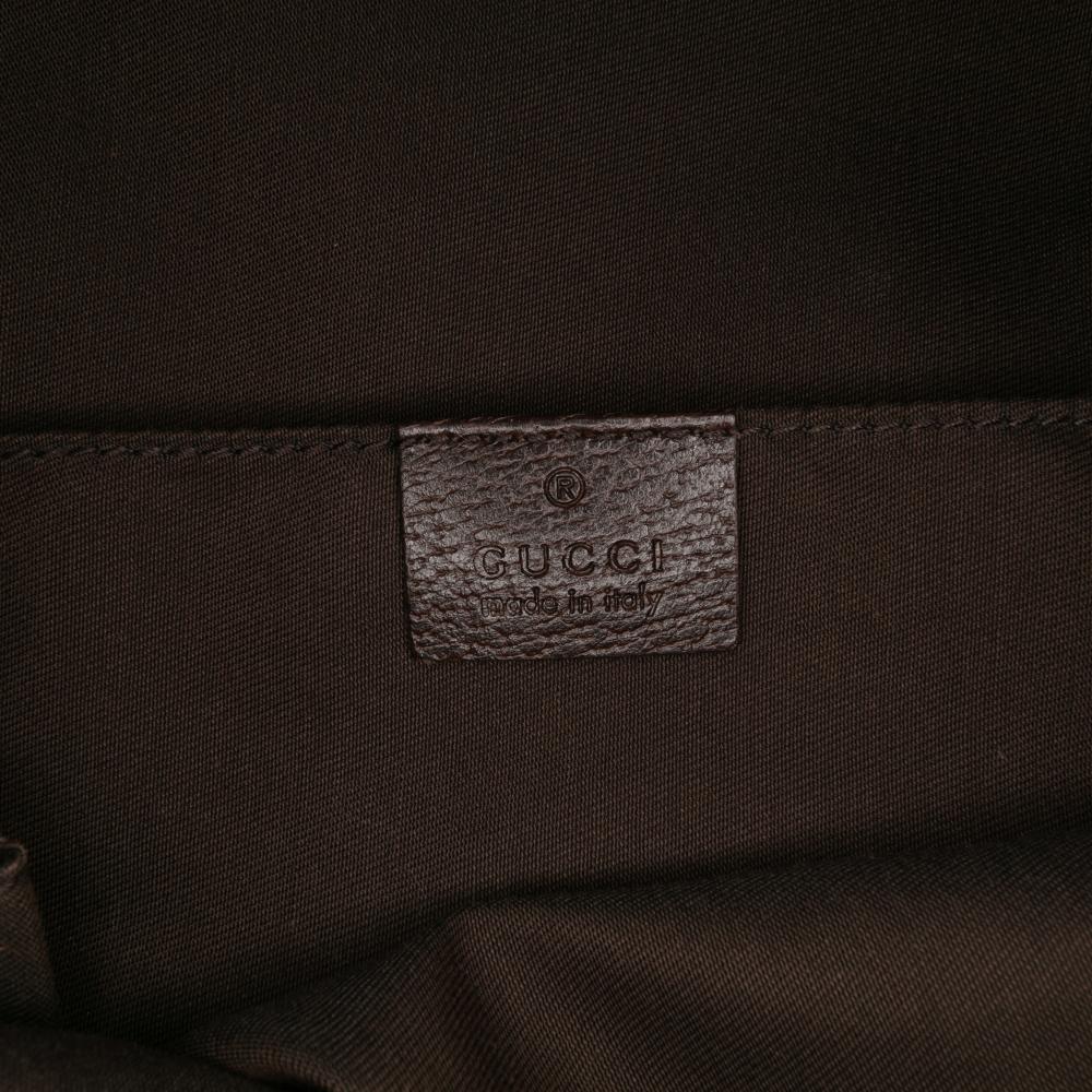 Gucci B Gucci Brown Beige Canvas Fabric GG Tote Italy