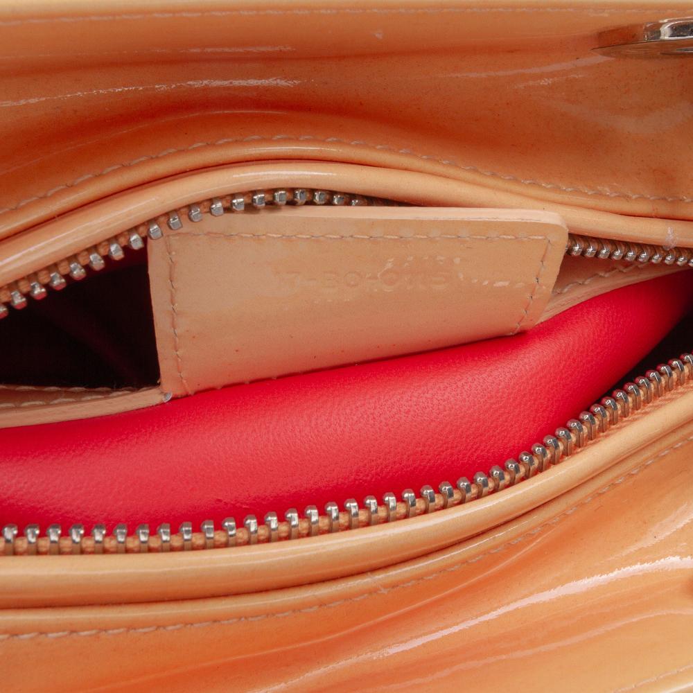 Christian Dior B Dior Orange Light Orange Patent Leather Leather Medium Ombre Patent Cannage Lady Dior Italy