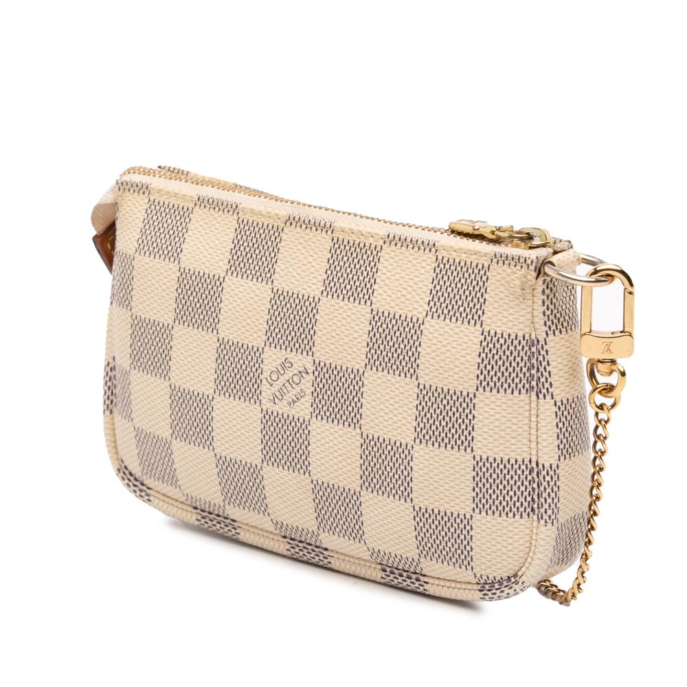 Louis Vuitton B Louis Vuitton White Damier Canvas Canvas Damier Azur Mini Pochette Accessoires France