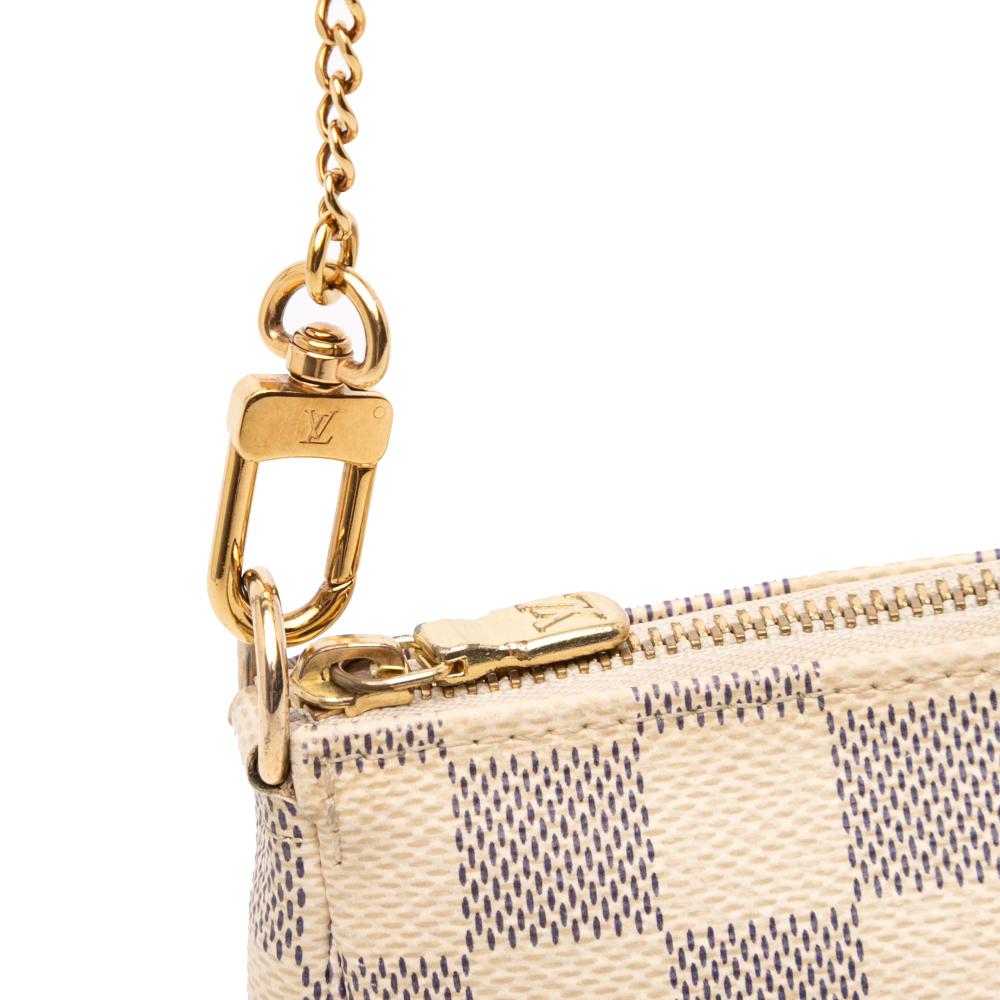 Louis Vuitton B Louis Vuitton White Damier Canvas Canvas Damier Azur Mini Pochette Accessoires France