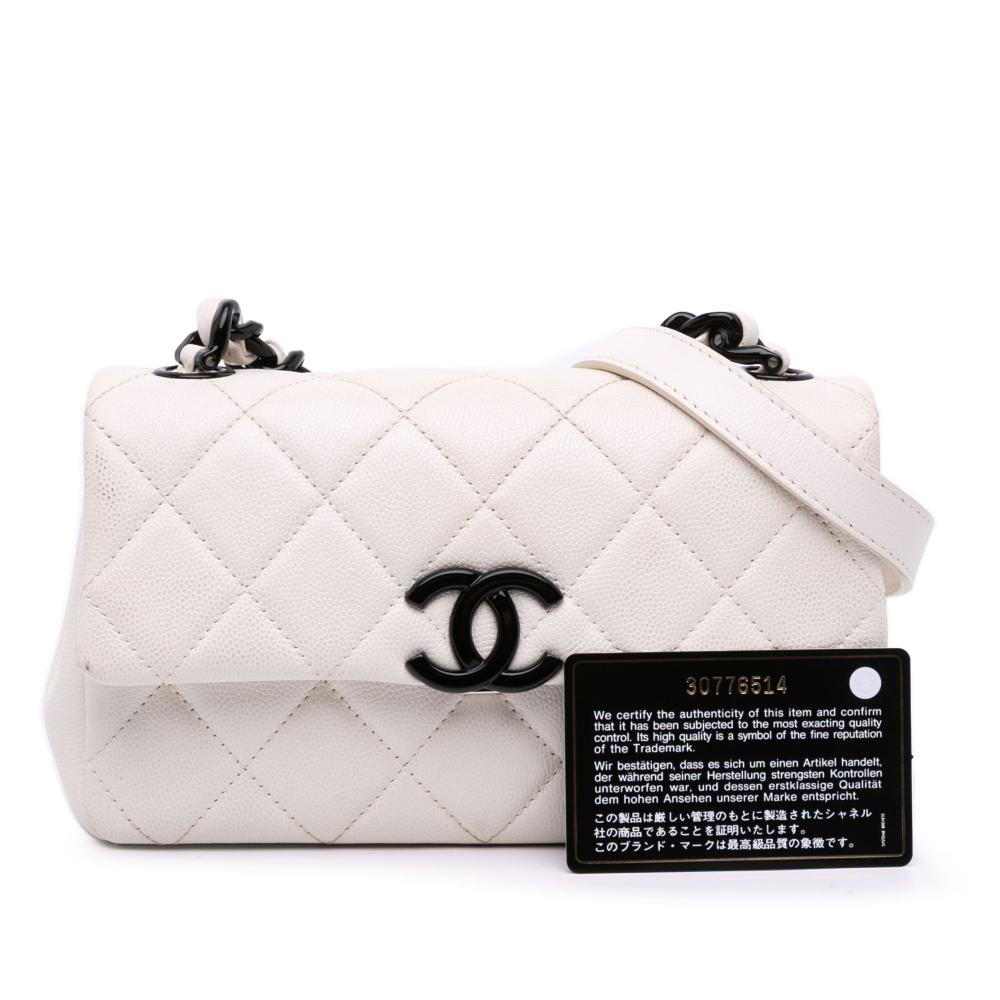 Chanel AB Chanel White Caviar Leather Leather Small Quilted Caviar My Everything Flap Italy