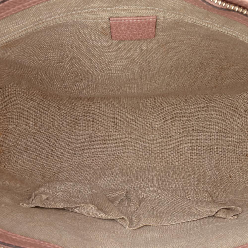 Gucci B Gucci Pink Light Pink Calf Leather Bamboo Tassel Satchel Italy