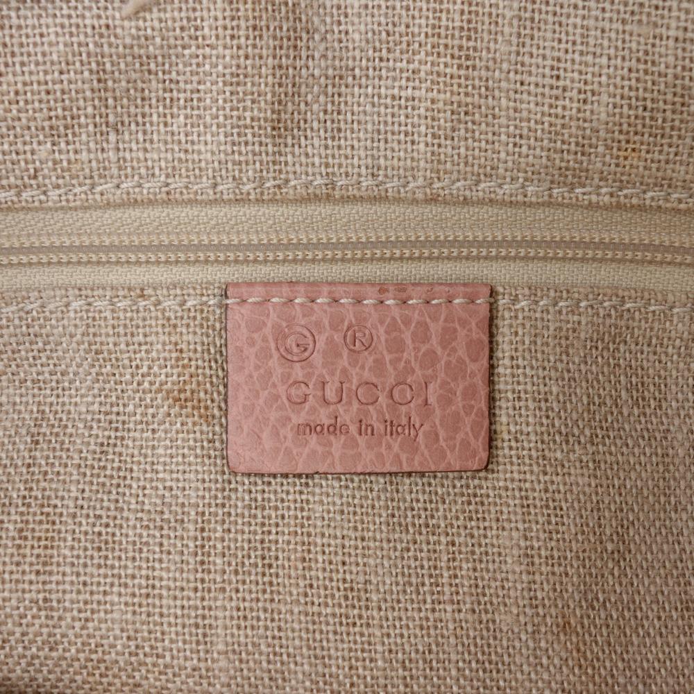 Gucci B Gucci Pink Light Pink Calf Leather Bamboo Tassel Satchel Italy