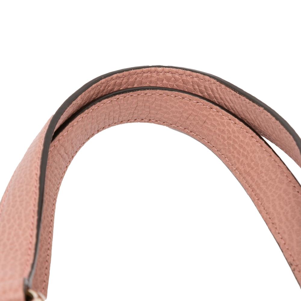 Gucci B Gucci Pink Light Pink Calf Leather Bamboo Tassel Satchel Italy