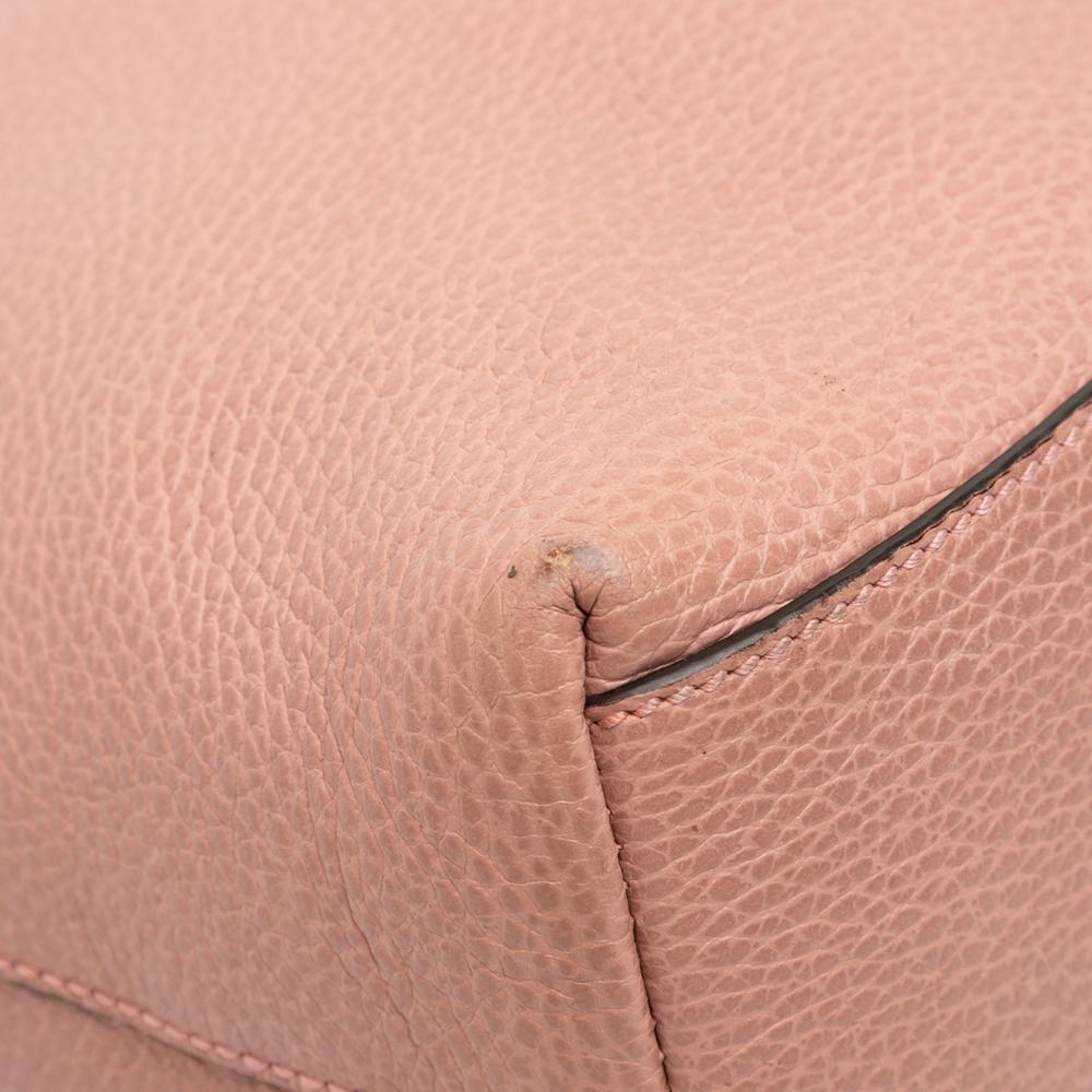 Gucci B Gucci Pink Light Pink Calf Leather Bamboo Tassel Satchel Italy