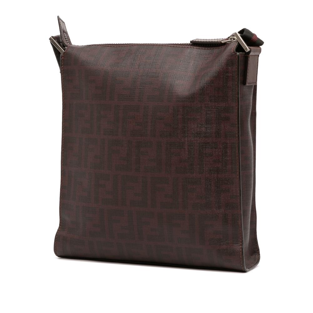 Fendi B Fendi Brown Coated Canvas Fabric Zucca Crossbody Italy