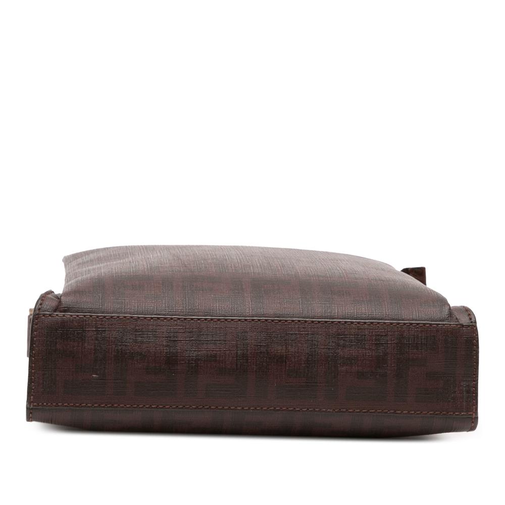 Fendi B Fendi Brown Coated Canvas Fabric Zucca Crossbody Italy