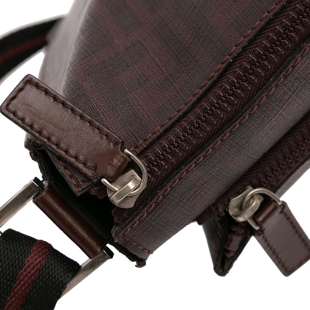 Fendi B Fendi Brown Coated Canvas Fabric Zucca Crossbody Italy