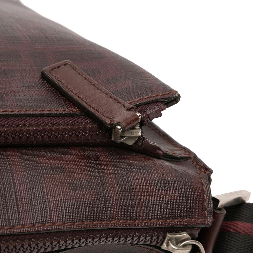 Fendi B Fendi Brown Coated Canvas Fabric Zucca Crossbody Italy