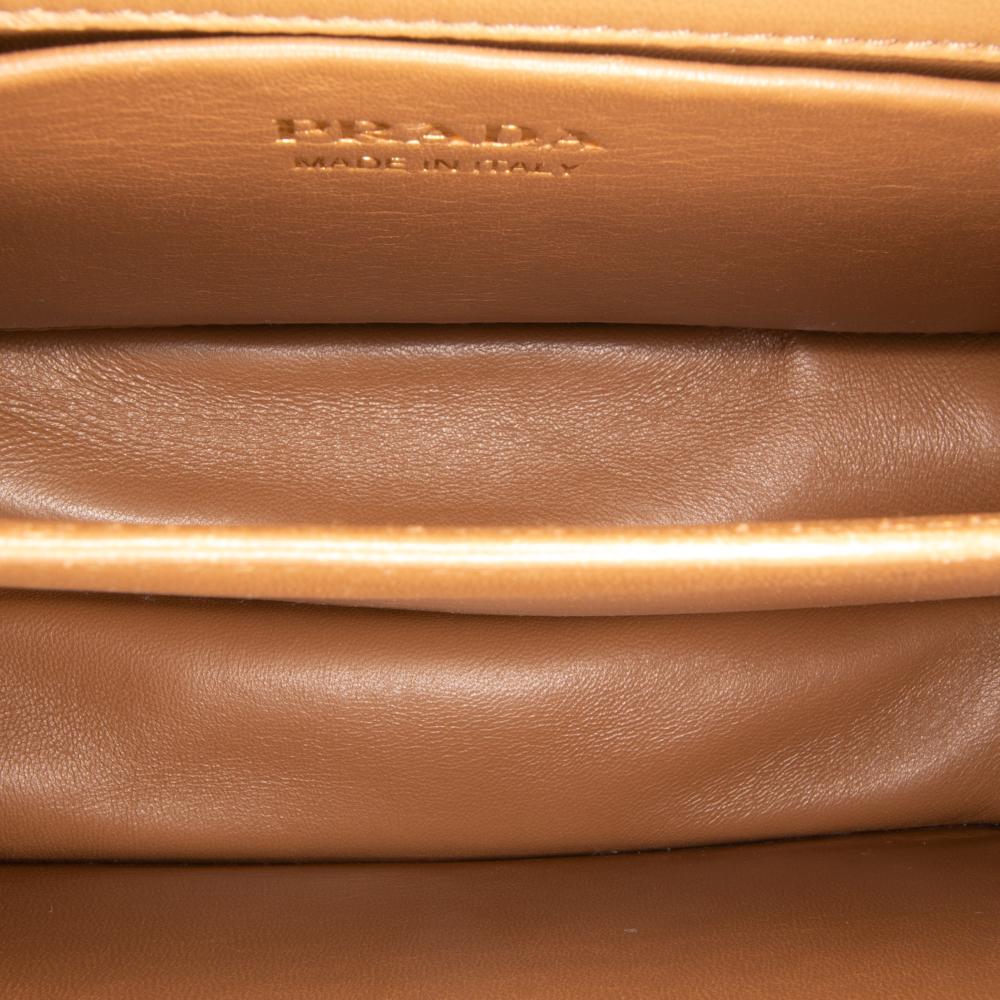 Prada B Prada Brown Nappa Leather Leather Nappa Stitched Satchel Italy