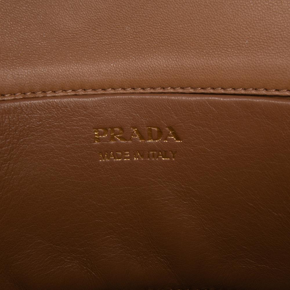 Prada B Prada Brown Nappa Leather Leather Nappa Stitched Satchel Italy