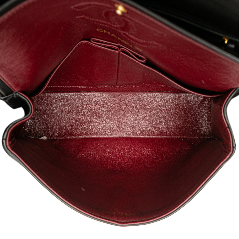 Chanel Classic Double Flap Small Matelassè Lambskin Flap Shoulder Bag Black