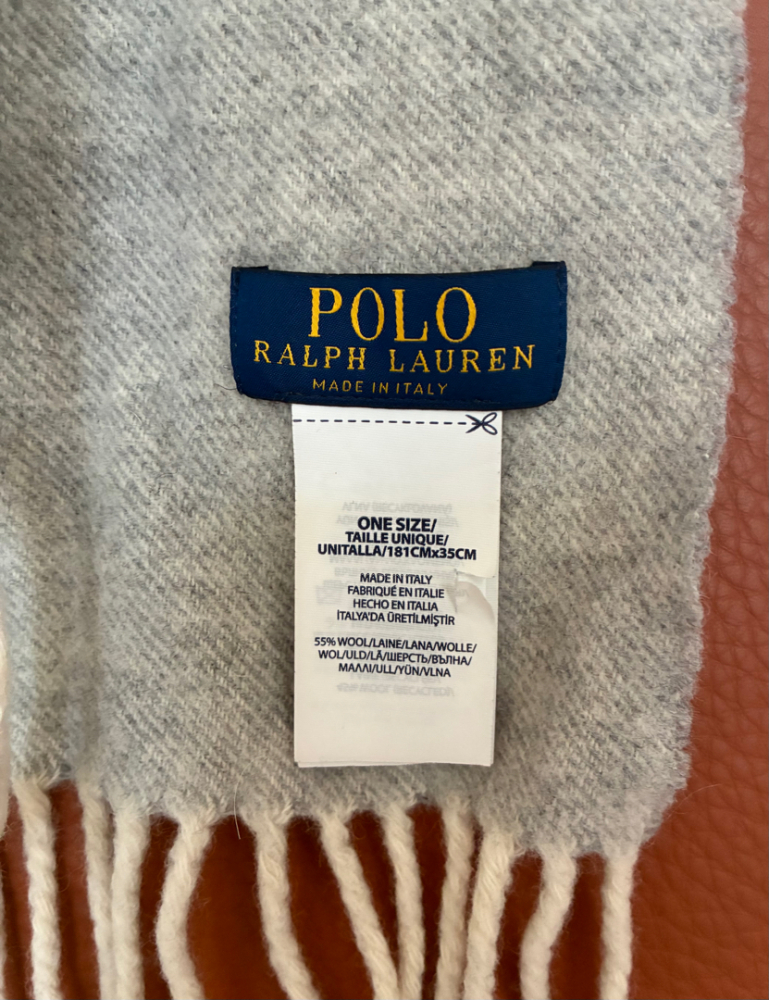 Polo Ralph Lauren Zweifarbiger Wollschal mit Fransenbesatz