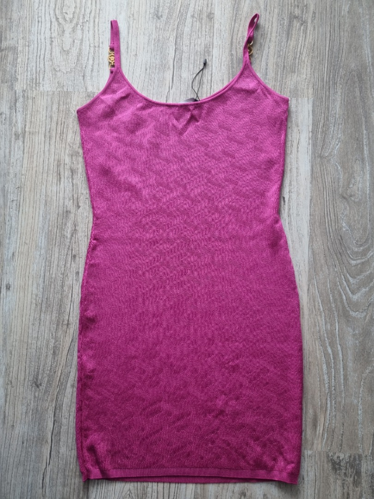 Versace La Greca - Mini robe à bretelles en maille jacquard