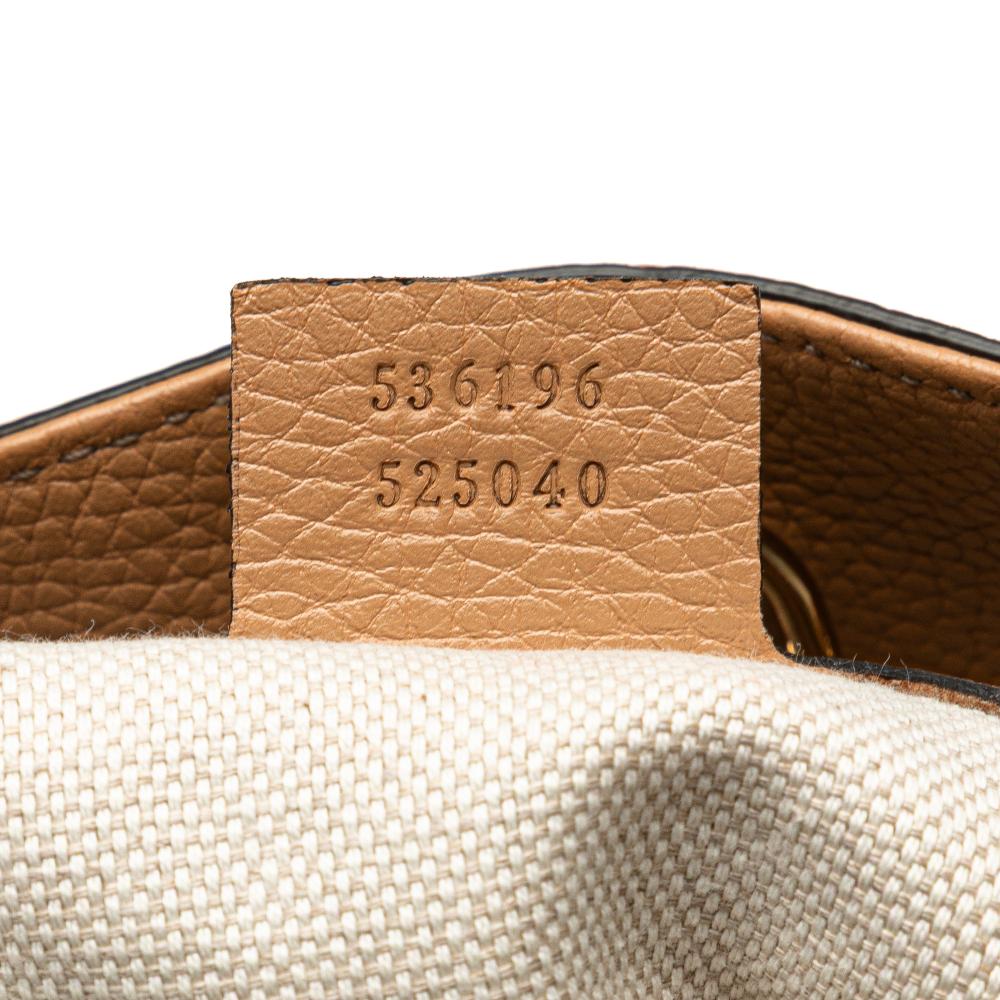 Gucci AB Gucci Brown Nude Calf Leather Medium Soho Chain Tote Italy