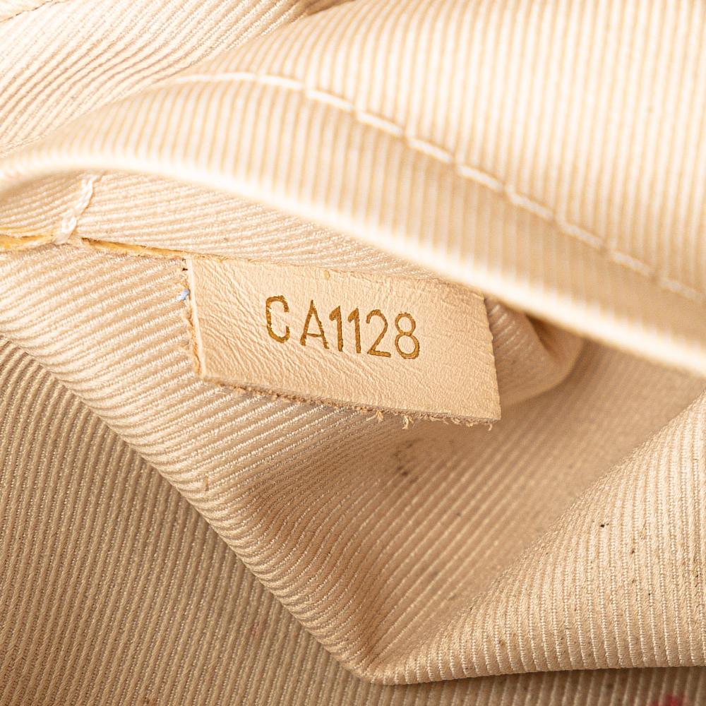 Louis Vuitton B Louis Vuitton Brown with White Monogram Canvas Canvas Monogram Saintonge Spain