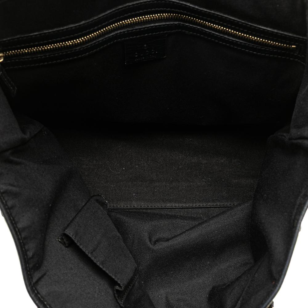 Gucci B Gucci Black Canvas Fabric GG Jolicoeur Tote Italy