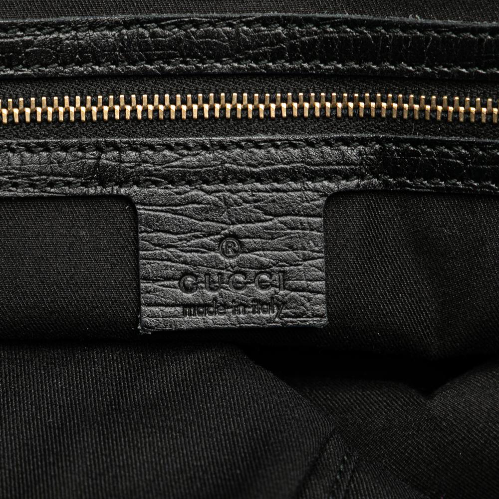 Gucci B Gucci Black Canvas Fabric GG Jolicoeur Tote Italy