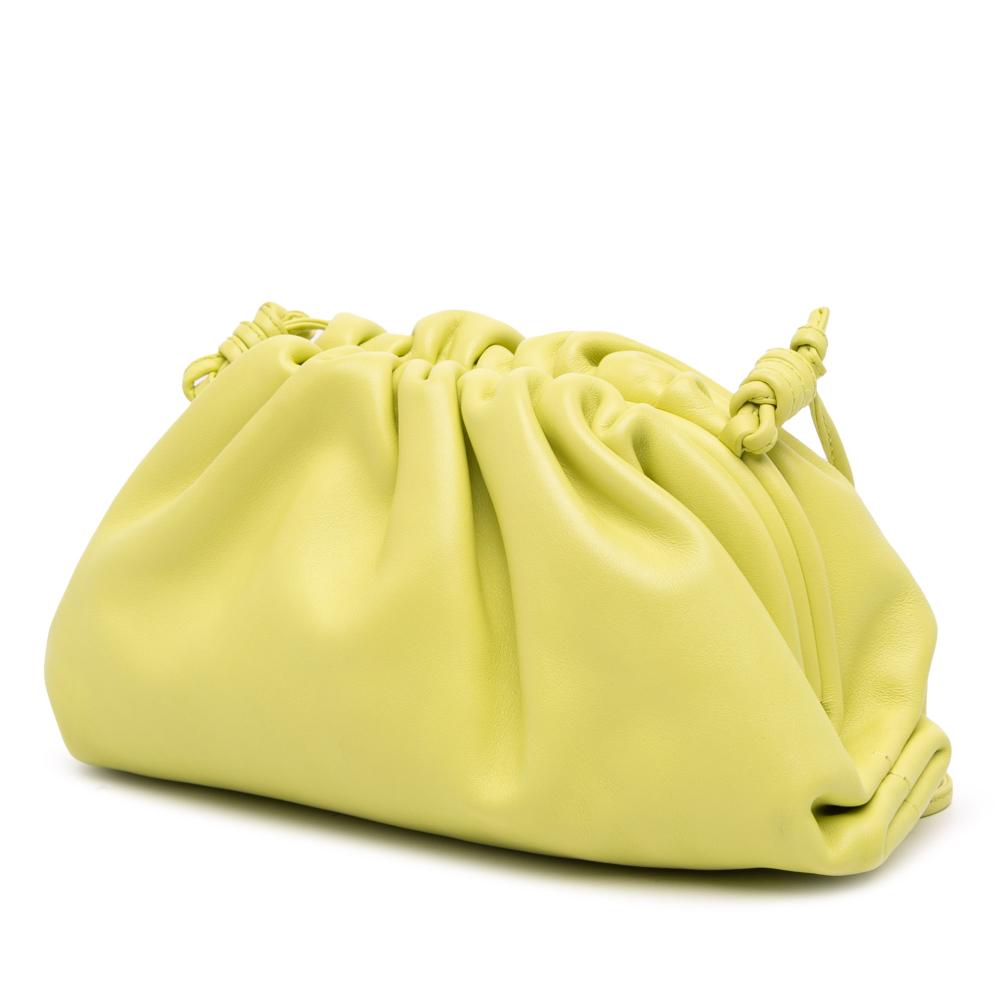 Bottega Veneta Yellow Light Yellow Lambskin Leather Leather Lambskin The Mini Pouch Crossbody Italy