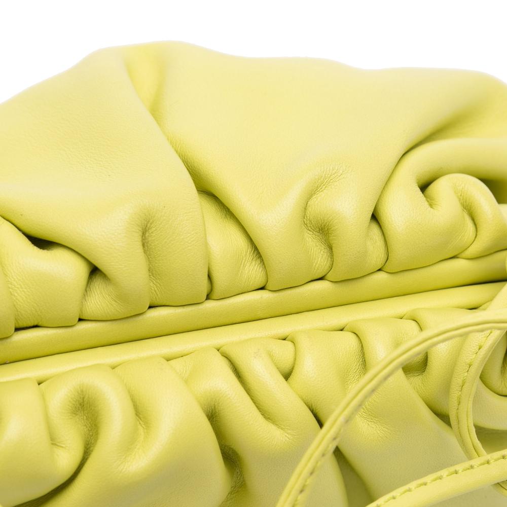 Bottega Veneta Yellow Light Yellow Lambskin Leather Leather Lambskin The Mini Pouch Crossbody Italy