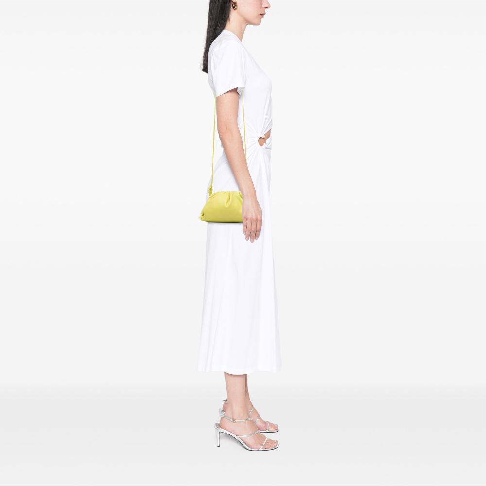 Bottega Veneta Yellow Light Yellow Lambskin Leather Leather Lambskin The Mini Pouch Crossbody Italy