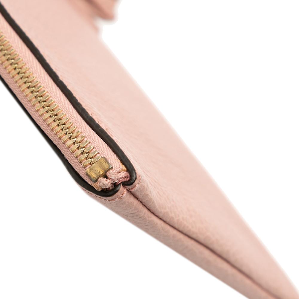 Gucci B Gucci Pink Light Pink Calf Leather skin Bamboo Clutch Italy