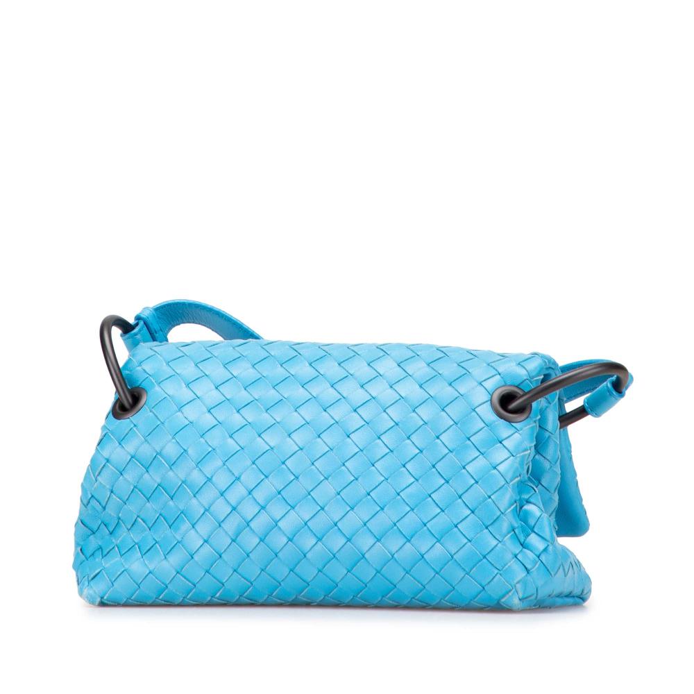 Bottega Veneta B Bottega Veneta Blue Light Blue Nappa Leather Leather Nappa Intrecciato Flap Crossbody Italy