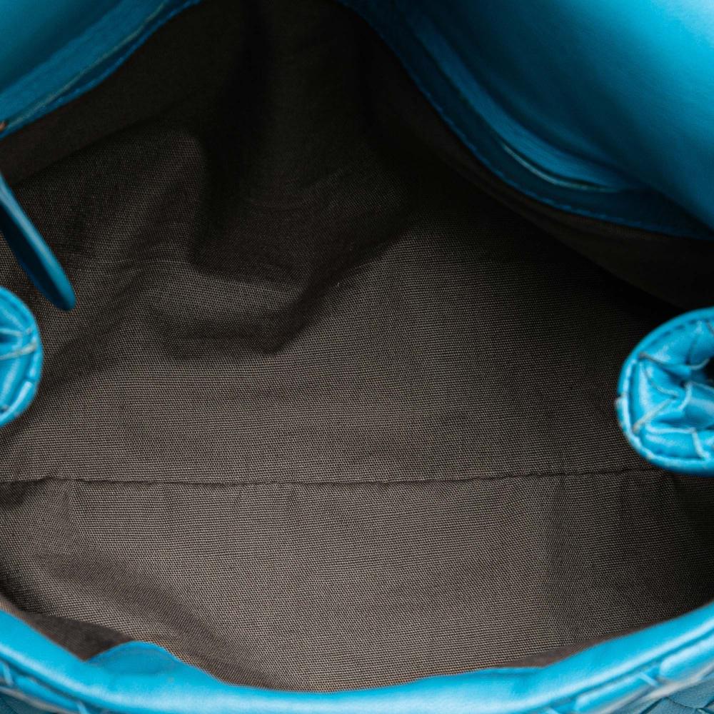 Bottega Veneta B Bottega Veneta Blue Light Blue Nappa Leather Leather Nappa Intrecciato Flap Crossbody Italy