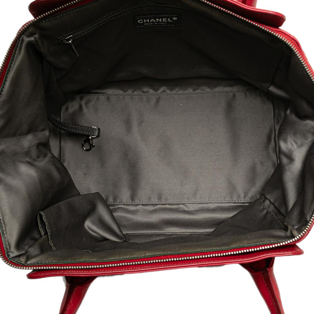 Chanel B Chanel Red Lambskin Leather Leather Lambskin Square Stitched Lax Handbag Italy