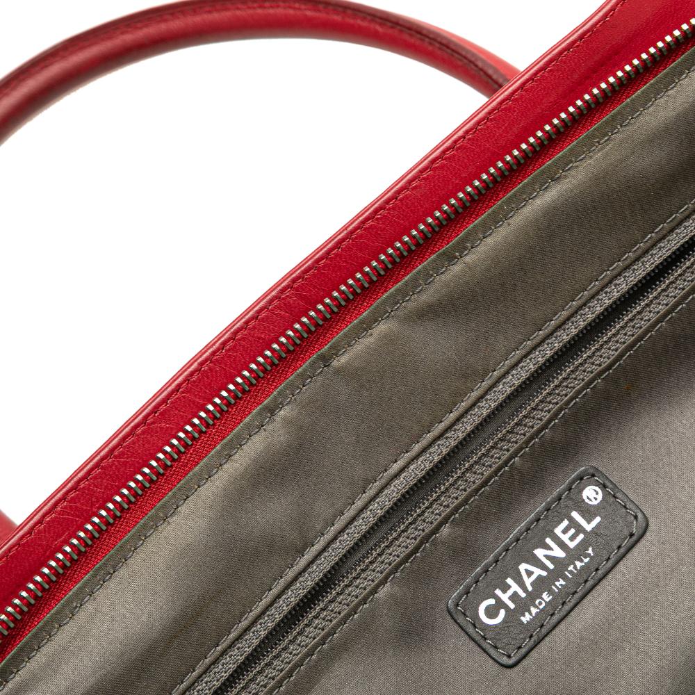 Chanel B Chanel Red Lambskin Leather Leather Lambskin Square Stitched Lax Handbag Italy