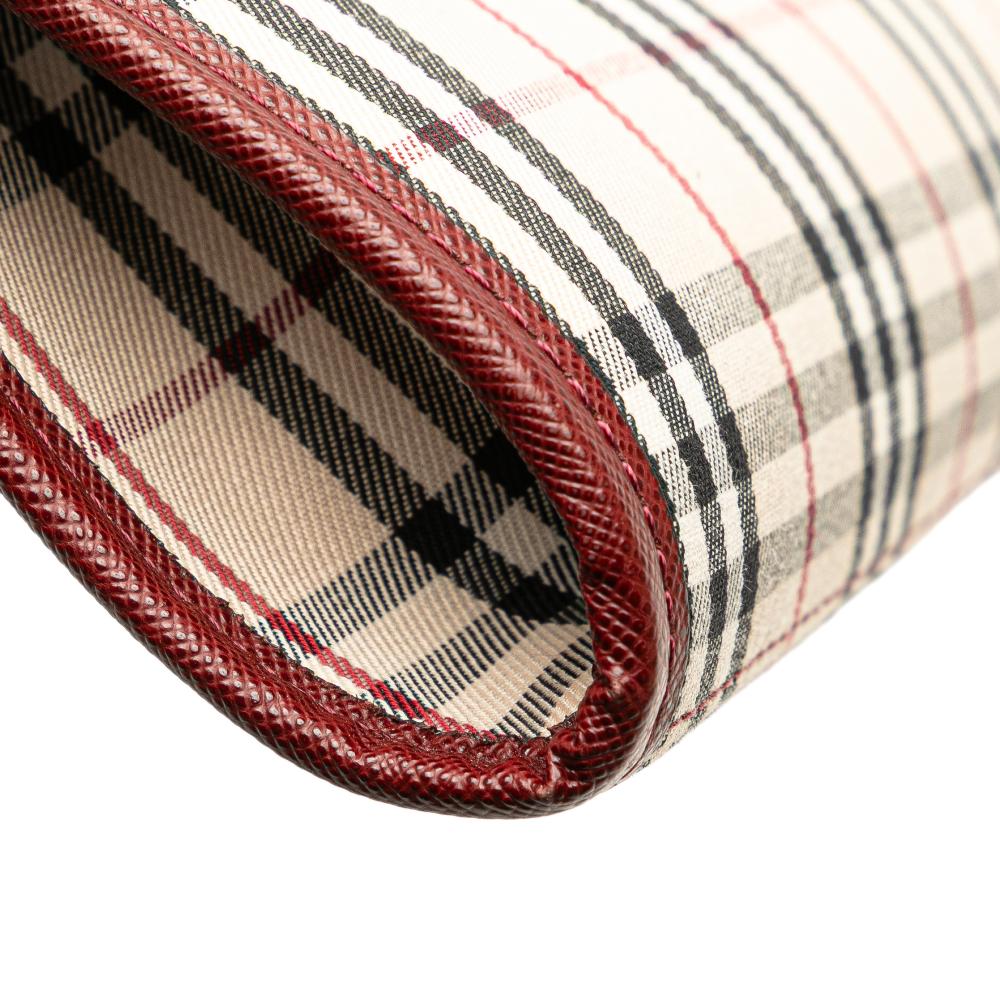 Burberry B Burberry Brown Beige with Red Canvas Fabric House Check Crossbody United Kingdom