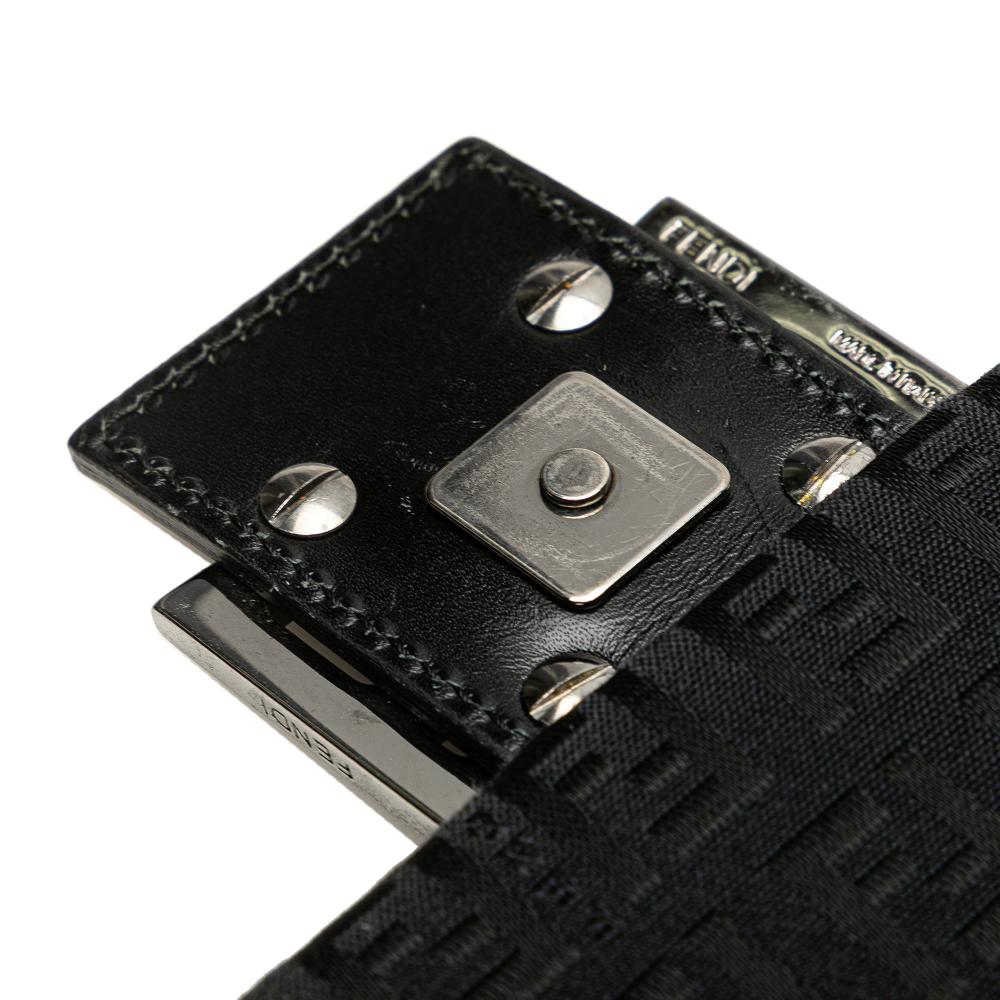 Fendi B Fendi Black Canvas Fabric Zucchino Crossbody Italy