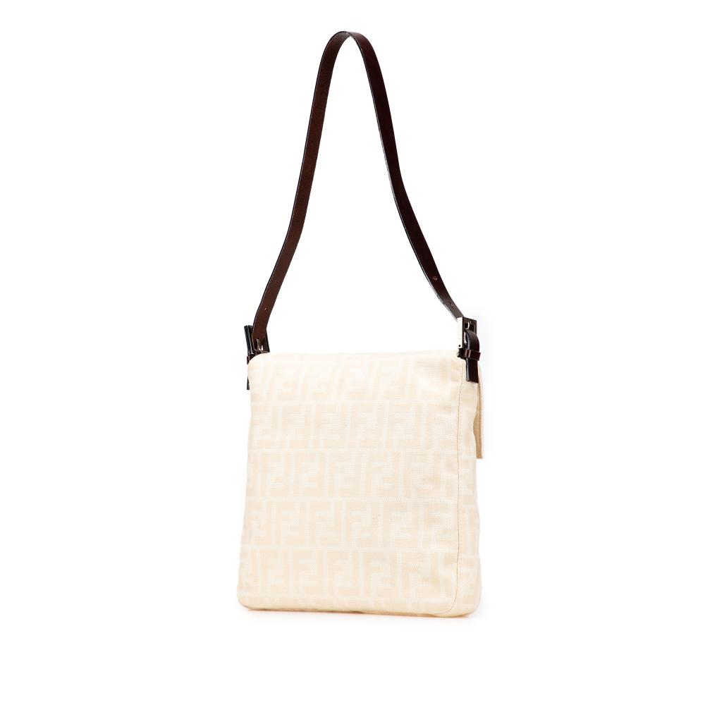 Fendi B Fendi Brown Beige Canvas Fabric Zucca Shoulder Bag Italy