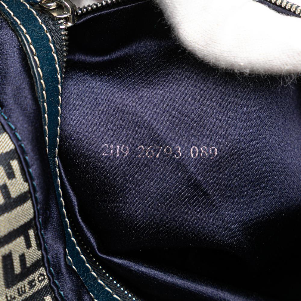 Fendi B Fendi Gray Canvas Fabric Small Zucchino Twins Tote Italy