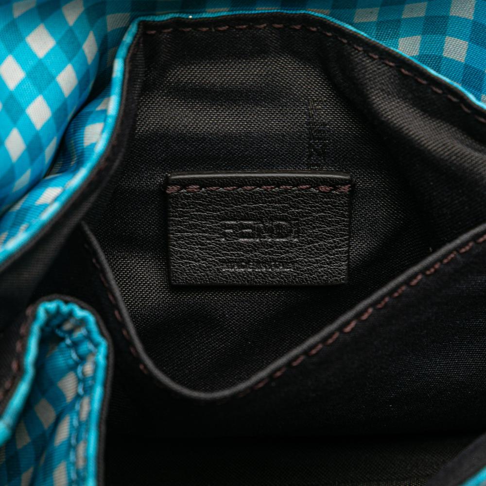 Fendi B Fendi Blue Nylon Fabric Joshua Vides Mini Convertible Baguette Satchel Italy