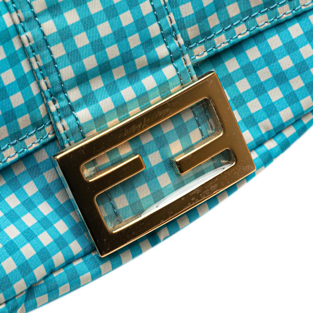 Fendi B Fendi Blue Nylon Fabric Joshua Vides Mini Convertible Baguette Satchel Italy