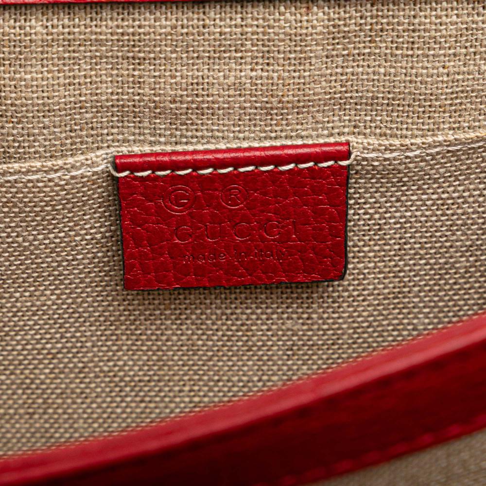 Gucci AB Gucci Red Calf Leather Small Dollar skin Interlocking G Crossbody Italy