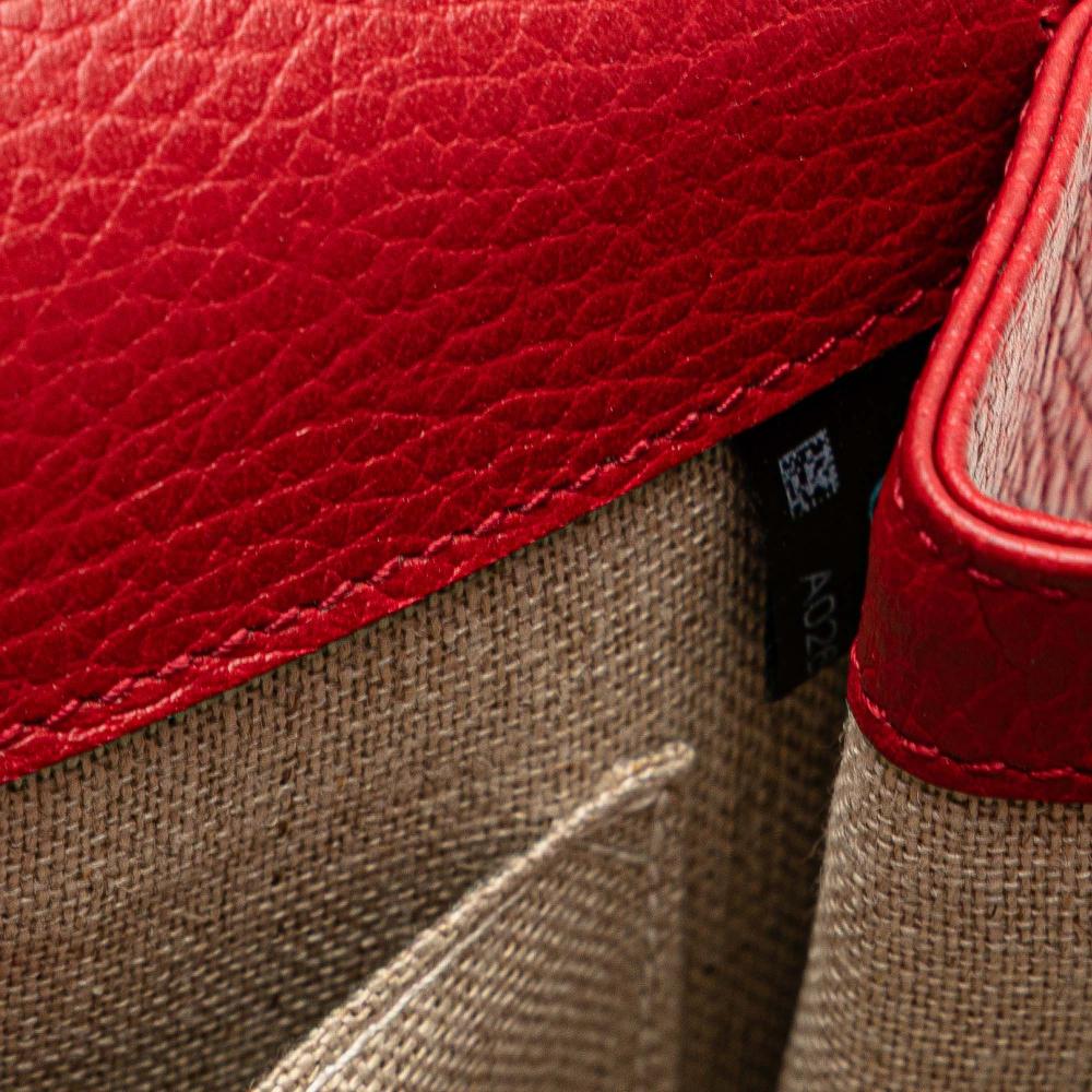 Gucci AB Gucci Red Calf Leather Small Dollar skin Interlocking G Crossbody Italy