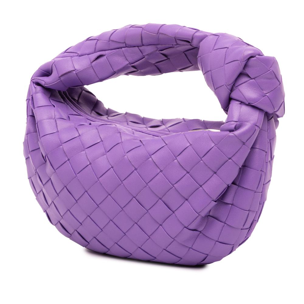 Bottega Veneta AB Bottega Veneta Purple Dark Purple Nappa Leather Leather Mini Nappa Intrecciato Jodie Italy