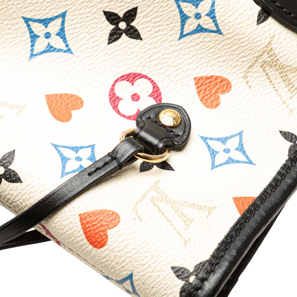 Louis Vuitton B Louis Vuitton White Monogram Canvas Fabric Monogram Game On Neverfull MM Spain