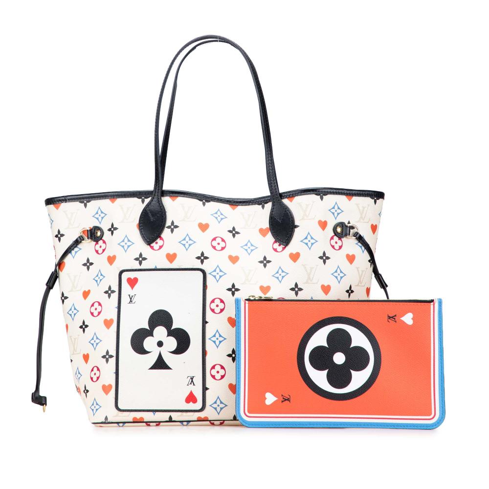 Louis Vuitton B Louis Vuitton White Monogram Canvas Fabric Monogram Game On Neverfull MM Spain