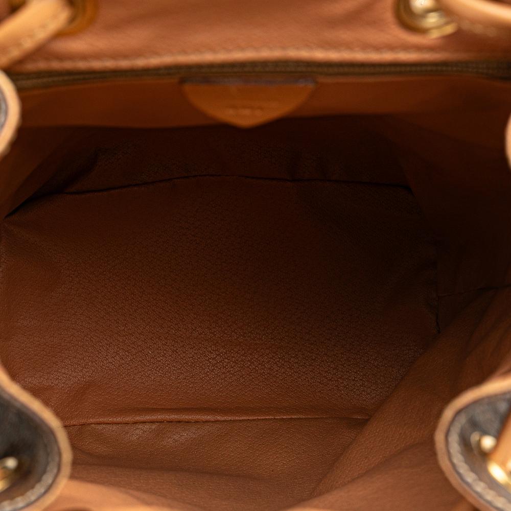 Celine B Celine Brown Coated Canvas Fabric Macadam Backpack Italy