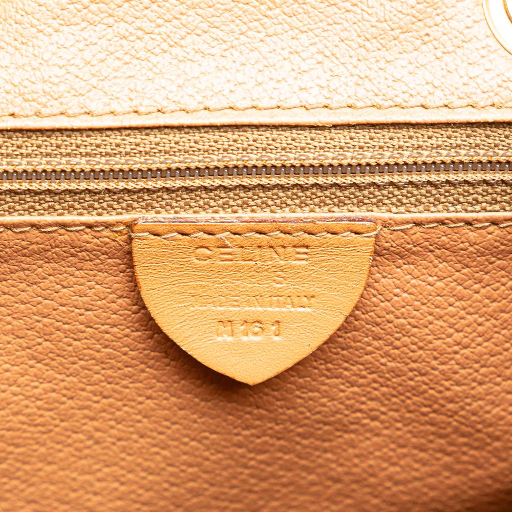 Celine B Celine Brown Coated Canvas Fabric Macadam Backpack Italy