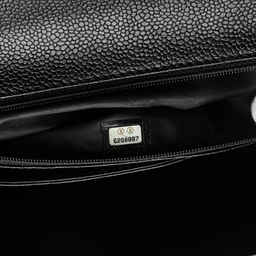 Chanel B Chanel Black Caviar Leather Leather CC Quilted Caviar Kelly Top Handle Bag Italy